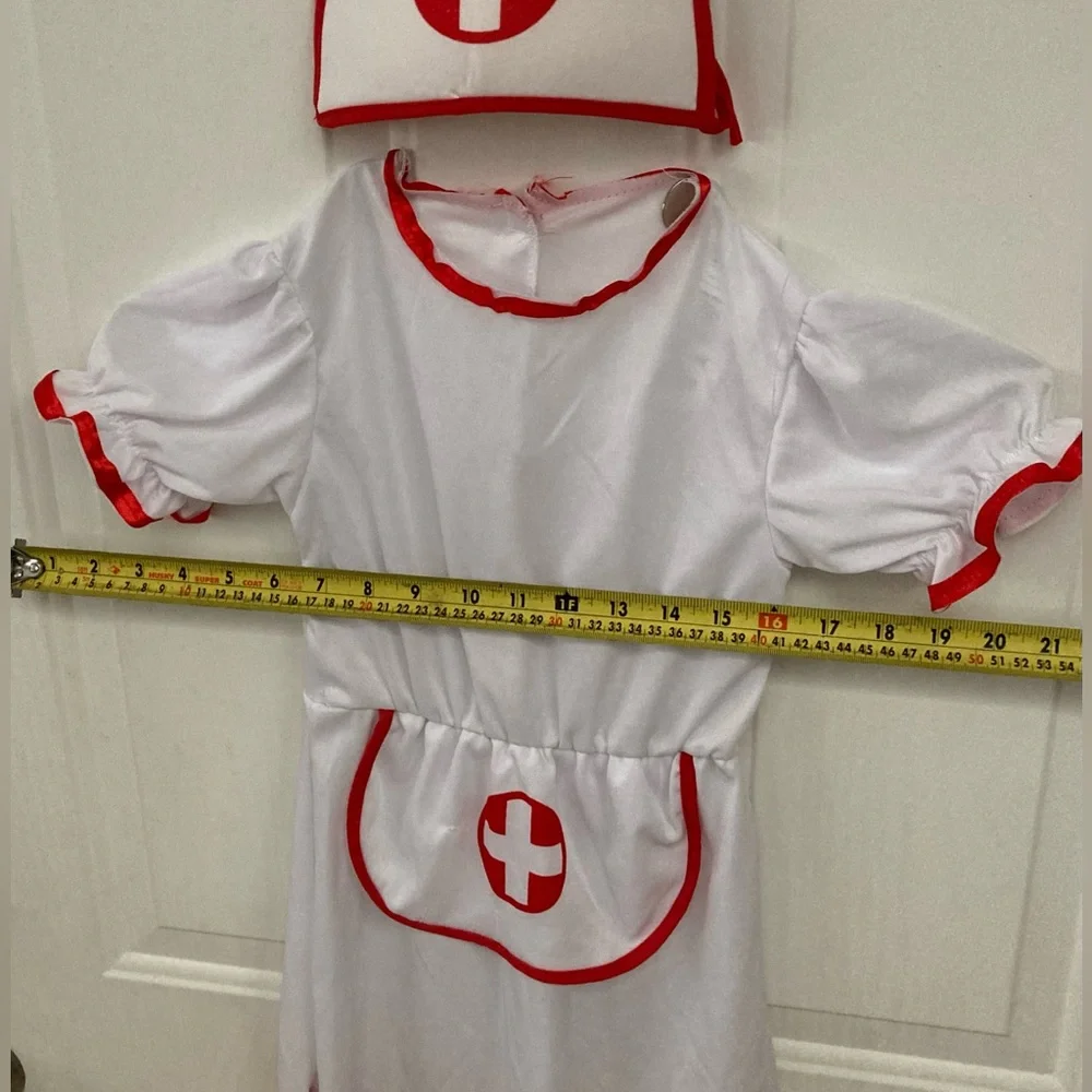 🩺🏥🩺Kids Nurse Costume - White and Red dress with hat